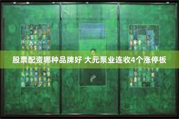 股票配资哪种品牌好 大元泵业连收4个涨停板
