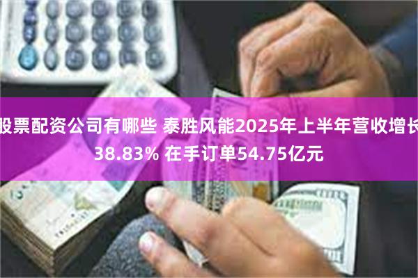 股票配资公司有哪些 泰胜风能2025年上半年营收增长38.83% 在手订单54.75亿元