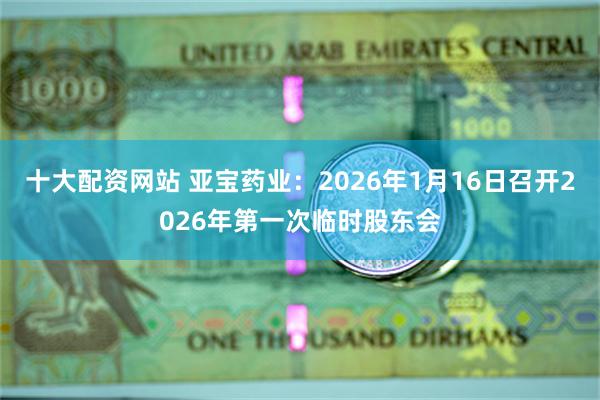 十大配资网站 亚宝药业：2026年1月16日召开2026年第一次临时股东会