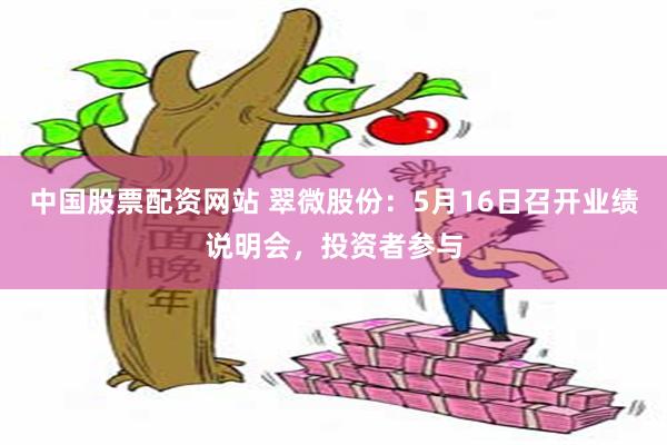 中国股票配资网站 翠微股份：5月16日召开业绩说明会，投资者参与