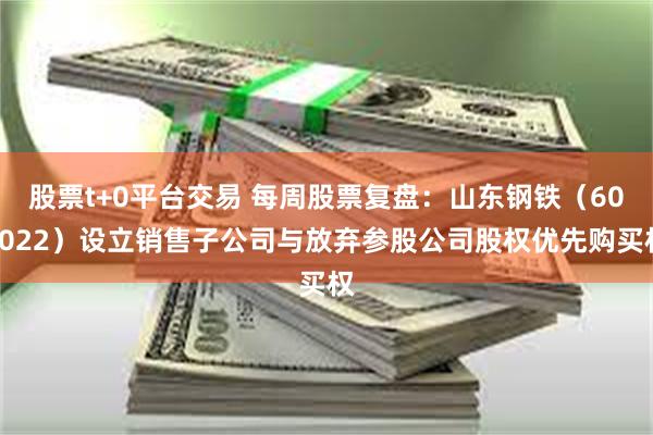 股票t+0平台交易 每周股票复盘：山东钢铁（600022）设立销售子公司与放弃参股公司股权优先购买权