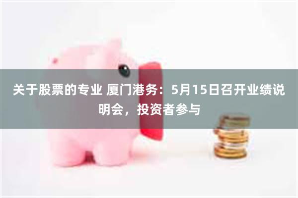 关于股票的专业 厦门港务：5月15日召开业绩说明会，投资者参与