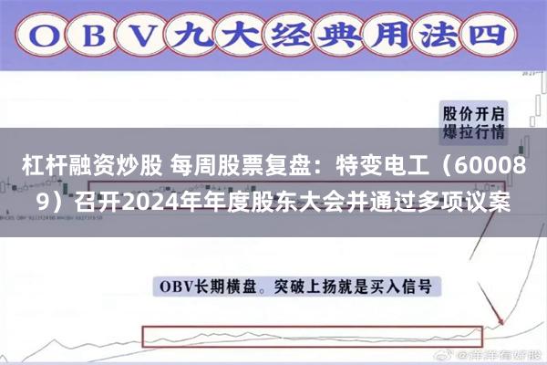 杠杆融资炒股 每周股票复盘：特变电工（600089）召开2024年年度股东大会并通过多项议案