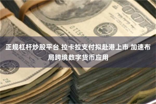 正规杠杆炒股平台 拉卡拉支付拟赴港上市 加速布局跨境数字货币应用