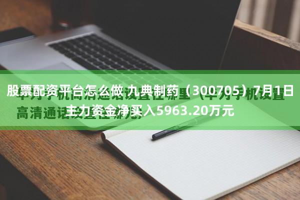 股票配资平台怎么做 九典制药（300705）7月1日主力资金净买入5963.20万元