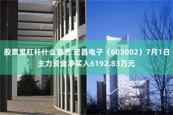 股票里杠杆什么意思 宏昌电子（603002）7月1日主力资金净买入6192.83万元