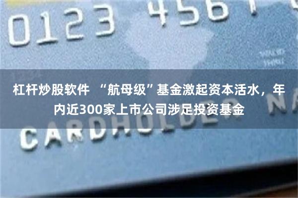 杠杆炒股软件  “航母级”基金激起资本活水，年内近300家上市公司涉足投资基金