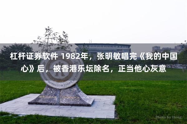 杠杆证券软件 1982年，张明敏唱完《我的中国心》后，被香港乐坛除名，正当他心灰意
