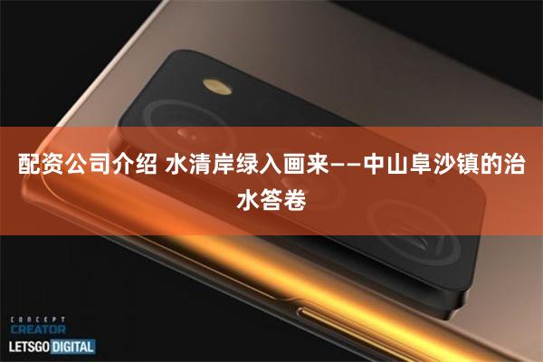 配资公司介绍 水清岸绿入画来——中山阜沙镇的治水答卷