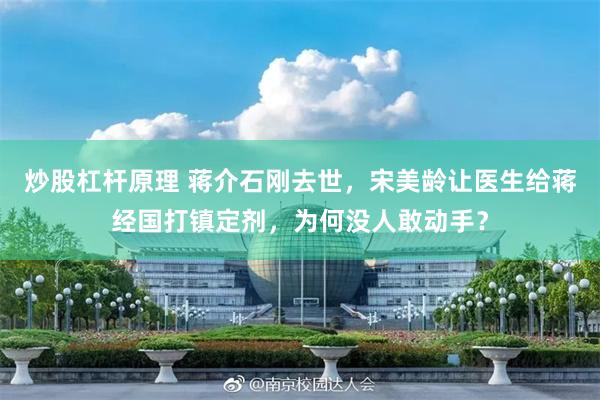 炒股杠杆原理 蒋介石刚去世，宋美龄让医生给蒋经国打镇定剂，为何没人敢动手？