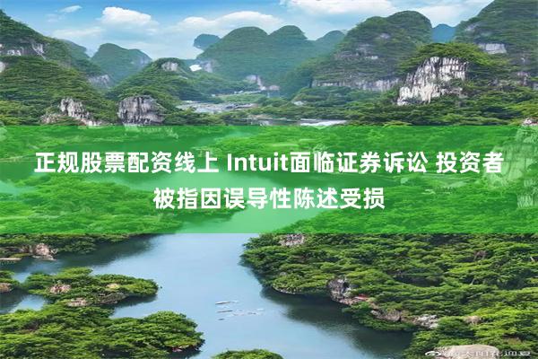 正规股票配资线上 Intuit面临证券诉讼 投资者被指因误导性陈述受损