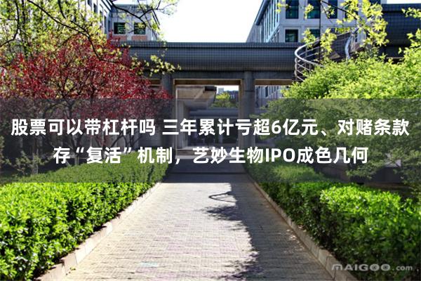 股票可以带杠杆吗 三年累计亏超6亿元、对赌条款存“复活”机制，艺妙生物IPO成色几何