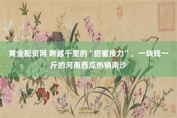 黄金配资网 跨越千里的“甜蜜接力”，一块钱一斤的河南西瓜热销南沙