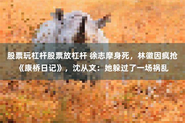 股票玩杠杆股票放杠杆 徐志摩身死，林徽因疯抢《康桥日记》，沈从文：她躲过了一场祸乱