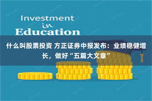 什么叫股票投资 方正证券中报发布：业绩稳健增长，做好“五篇大文章”